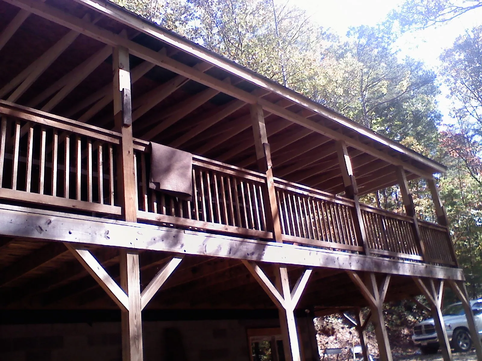 Timber framing under a new elevated porch and deck — Roof Leak Repair in Lynd by Roofing Brothers